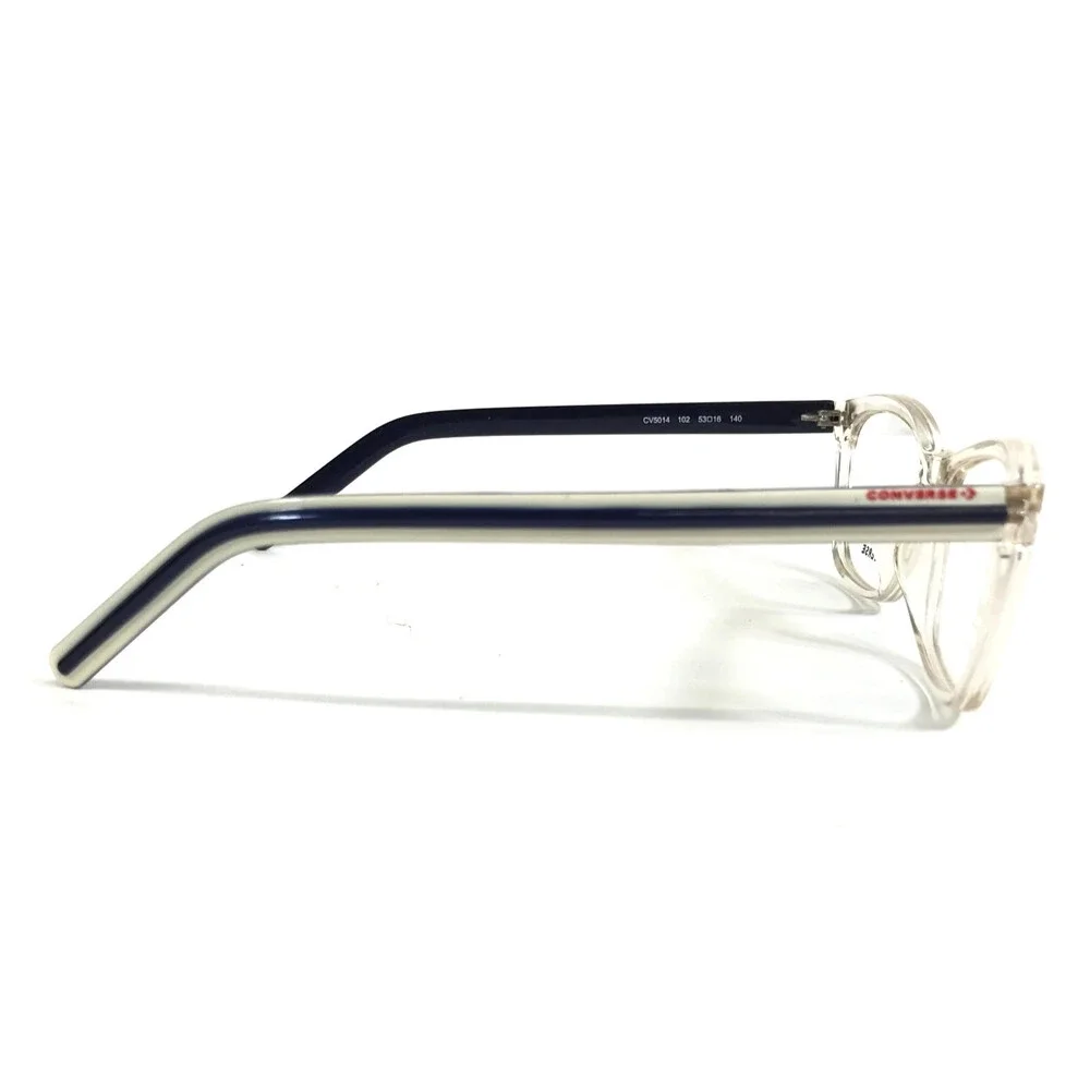 Converse Eyeglasses Frame CV5014 102 Clear White Blue Cat Eye Full Rim 53-16-140
